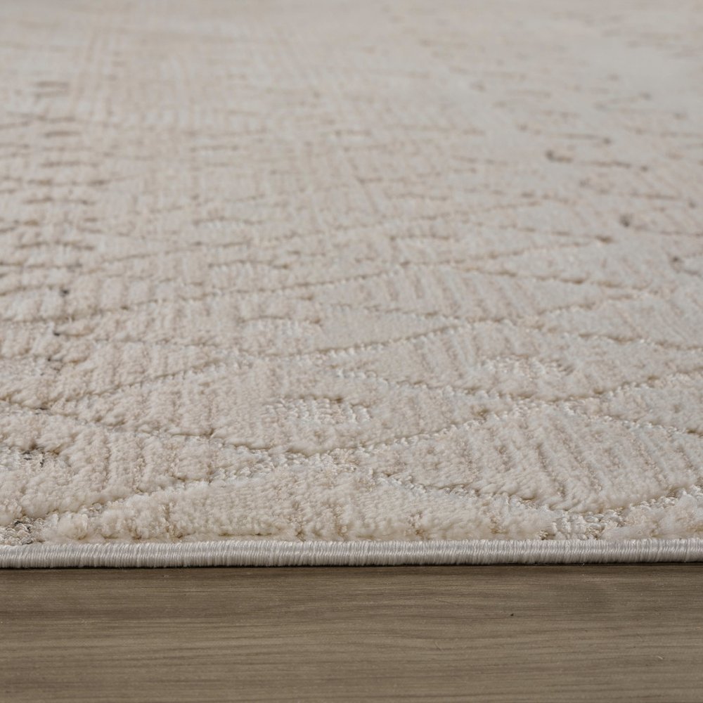 4' X 6' Gray and Beige Abstract Distressed Area Rug