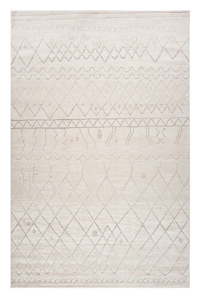 5' X 8' Gray and Beige Abstract Distressed Area Rug