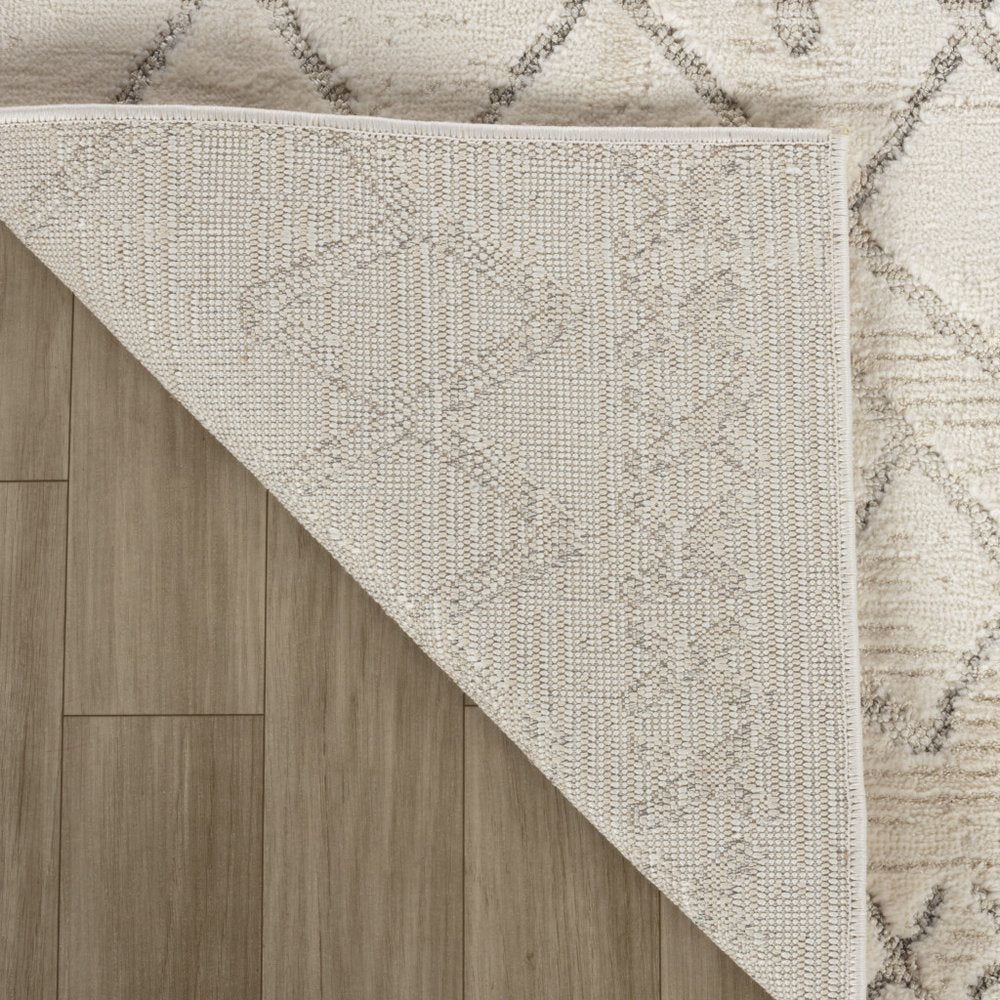 7' X 10' Gray and Beige Abstract Distressed Area Rug