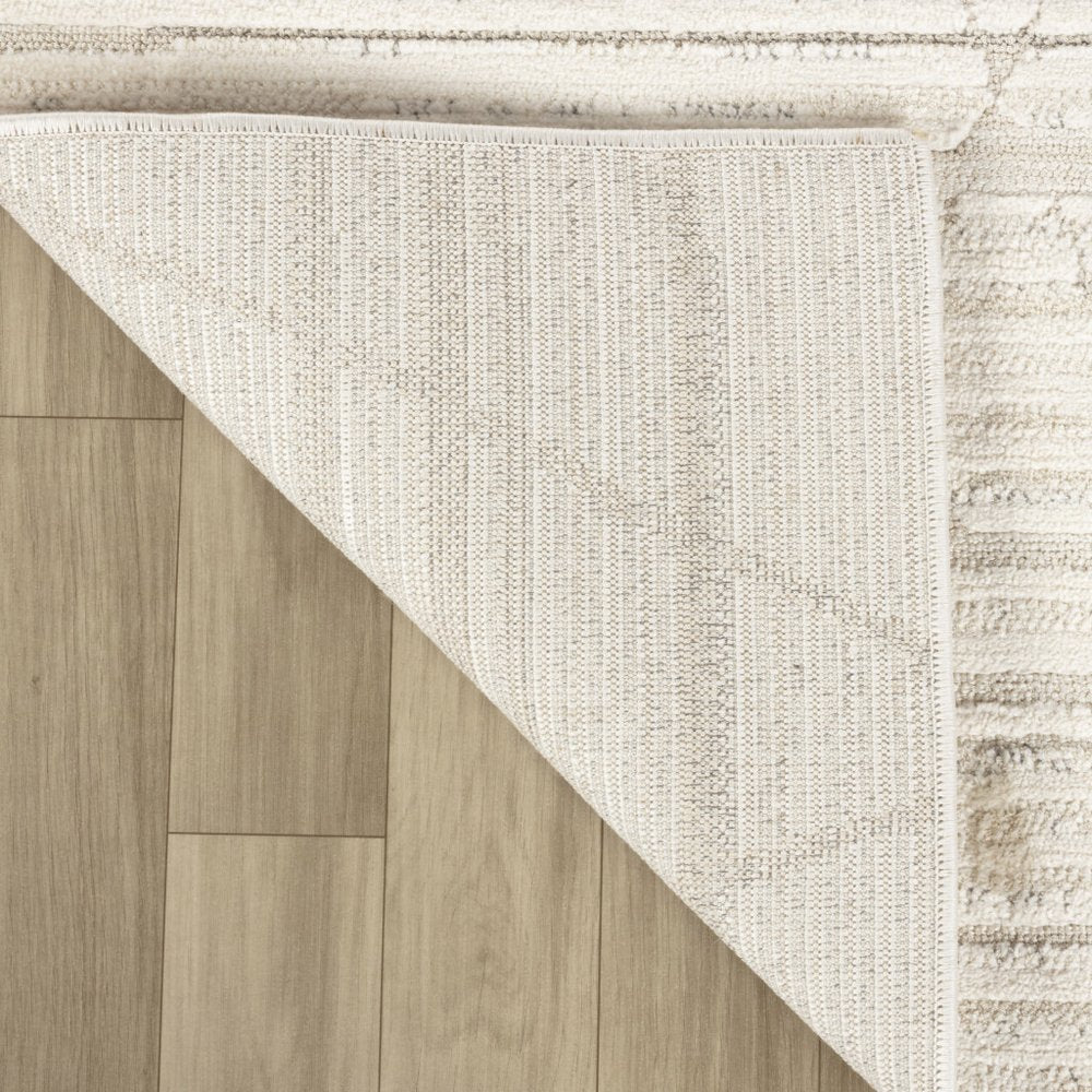 5' X 8' Cream and Beige Abstract Area Rug