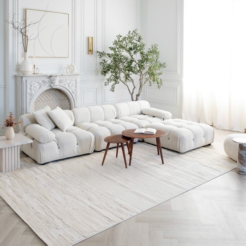 5' X 8' Gray and Beige Abstract Distressed Area Rug