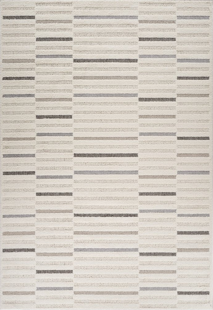 8' X 11' Gray and Cream Abstract Distressed Area Rug
