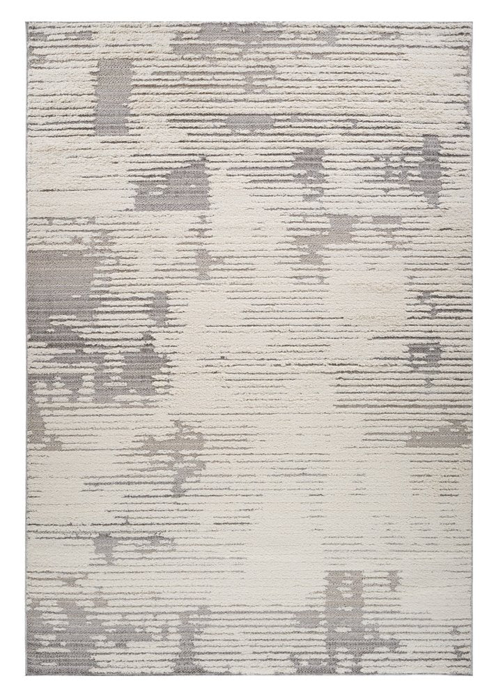 4' X 6' Gray and Cream Abstract Distressed Area Rug