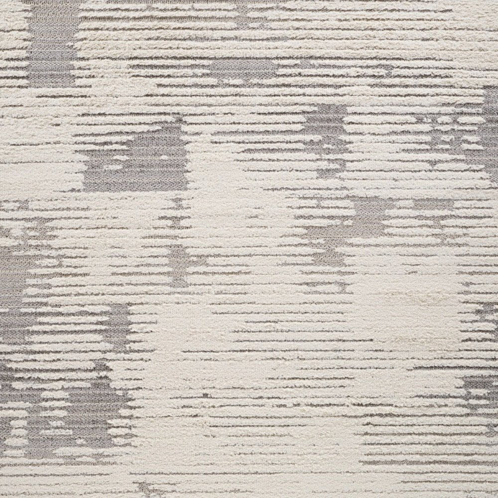 5' X 8' Gray and Cream Abstract Distressed Area Rug