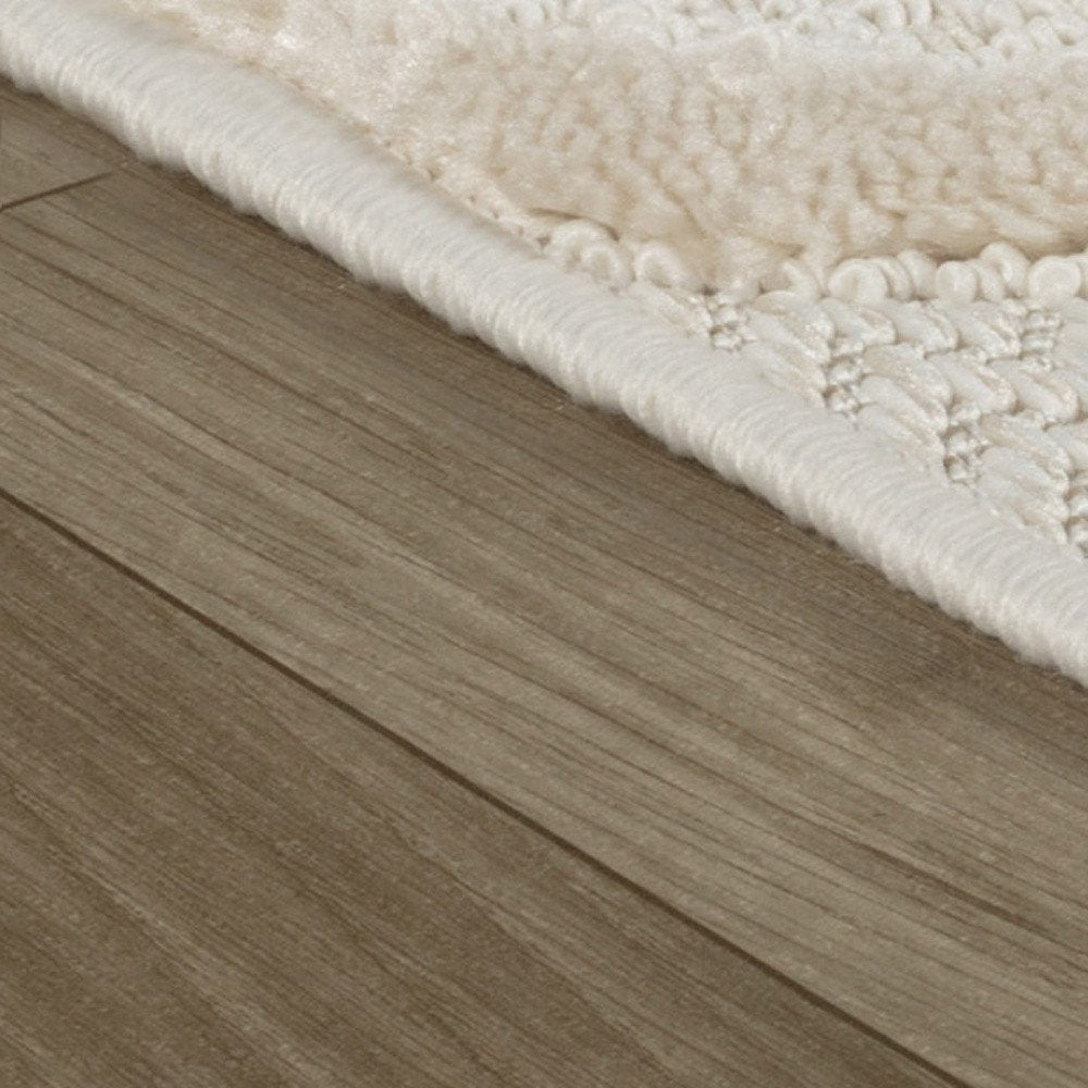 4' X 6' Cream and Beige Geometric Distressed Area Rug