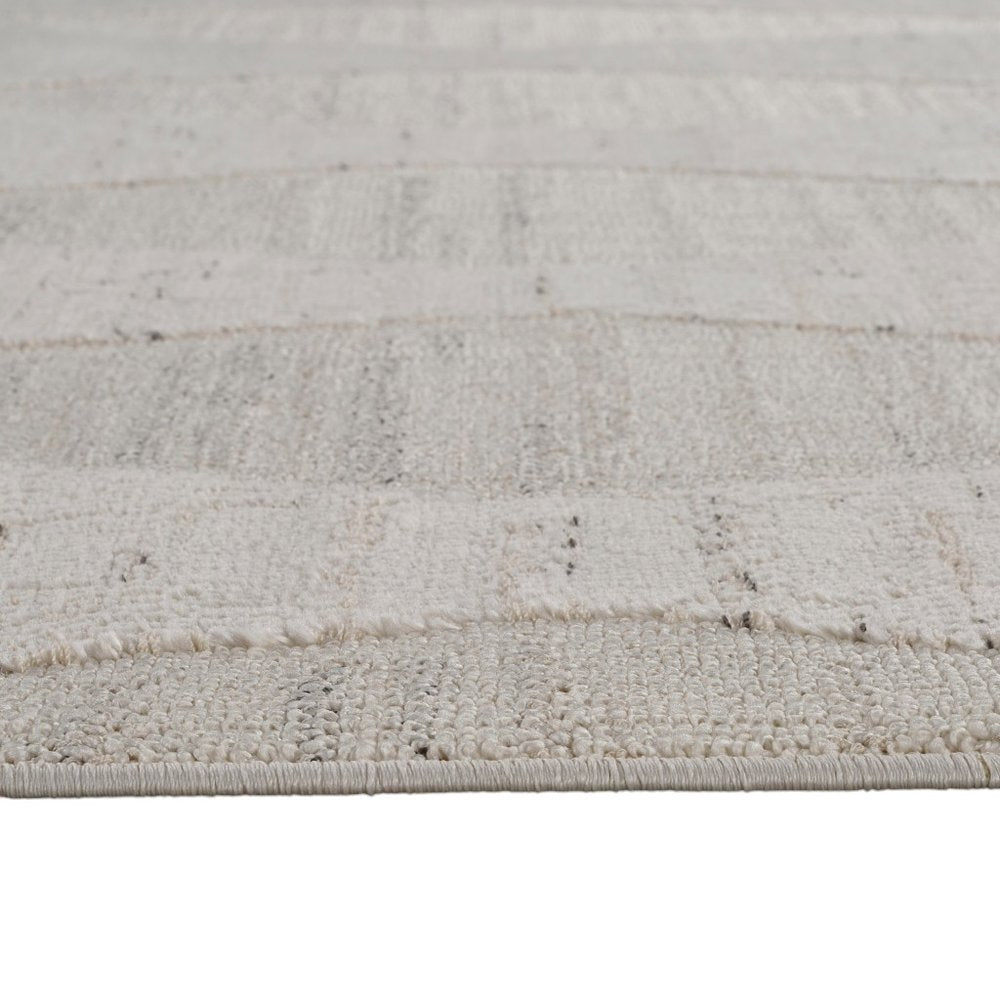 4' X 6' Cream and Beige Geometric Distressed Area Rug