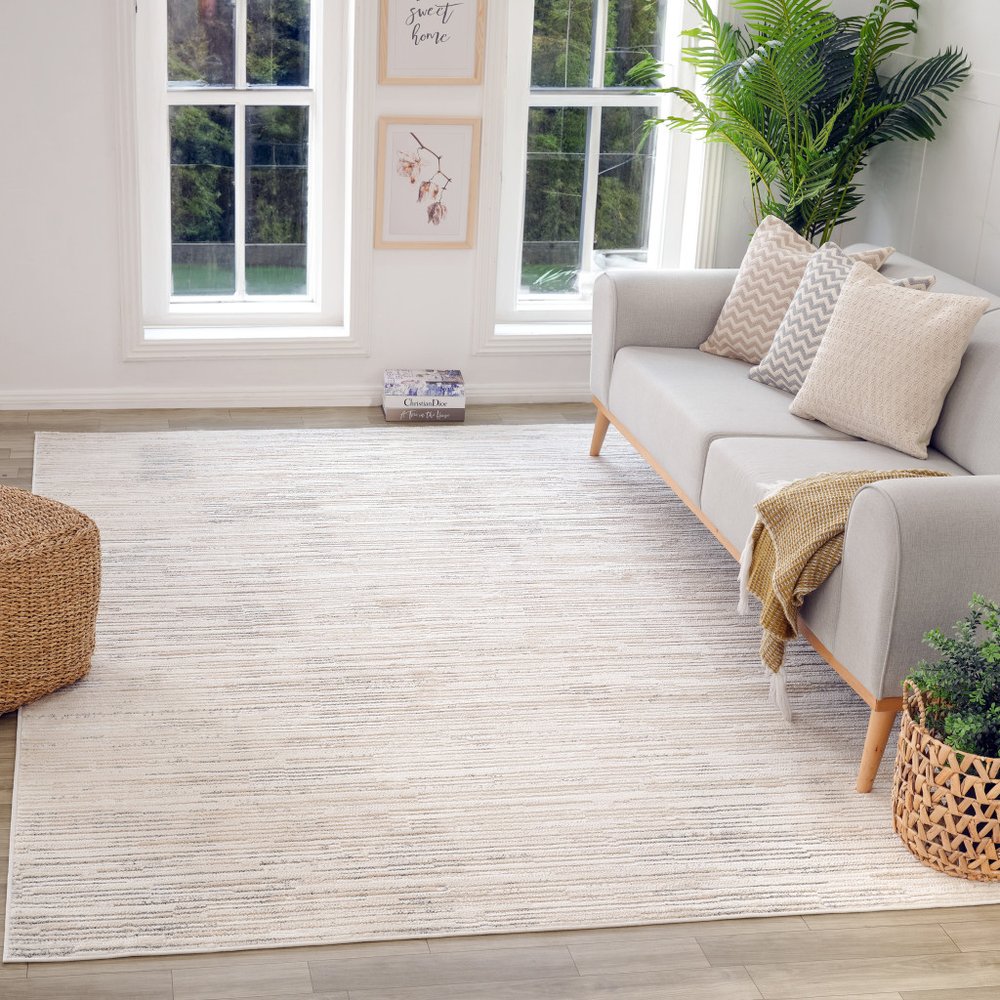 4' X 6' Cream and Beige Abstract Area Rug