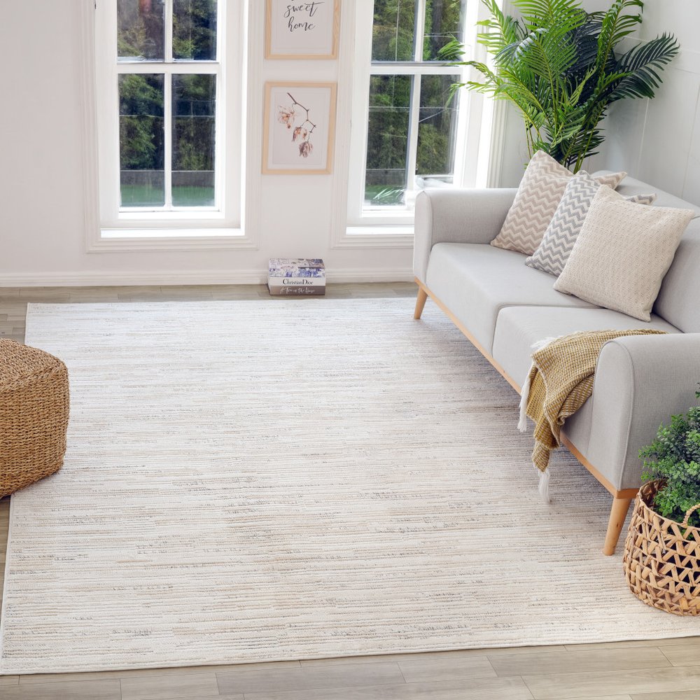 4' X 6' Gray and Beige Geometric Distressed Area Rug