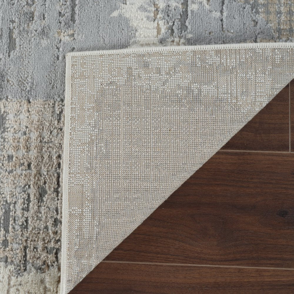 4' X 6' Gray and Cream Abstract Distressed Area Rug