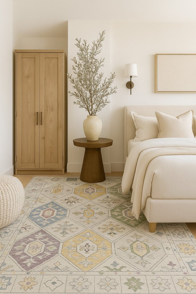 4' X 6' Beige and Gray Abstract Distressed Area Rug