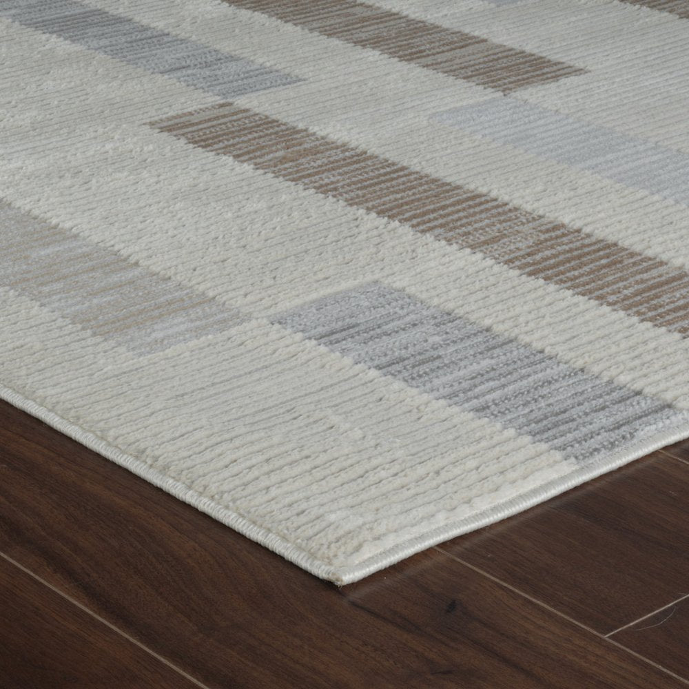 4' X 6' Beige and Brown Abstract Distressed Area Rug