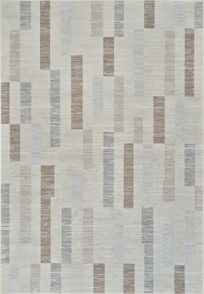 4' X 6' Beige and Brown Abstract Distressed Area Rug