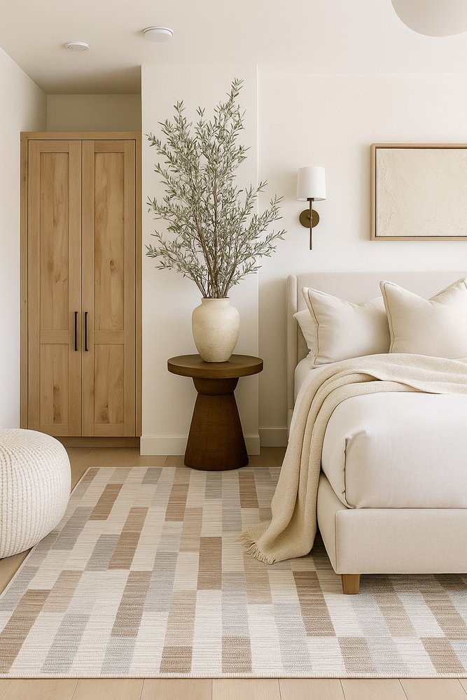 4' X 6' Beige and Brown Abstract Distressed Area Rug