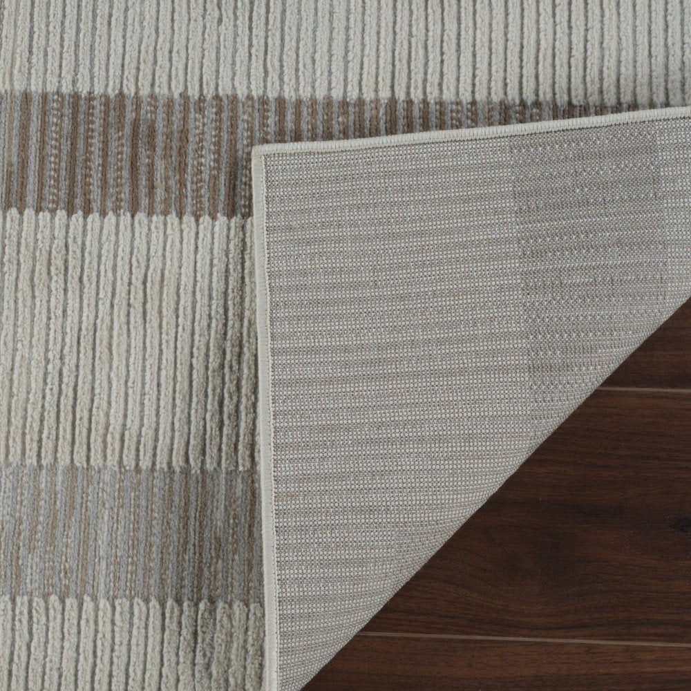 4' X 6' Beige and Brown Abstract Distressed Area Rug