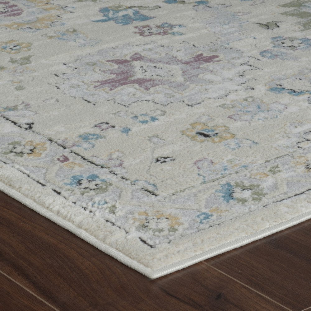 4' X 6' Cream and Beige Abstract Distressed Area Rug