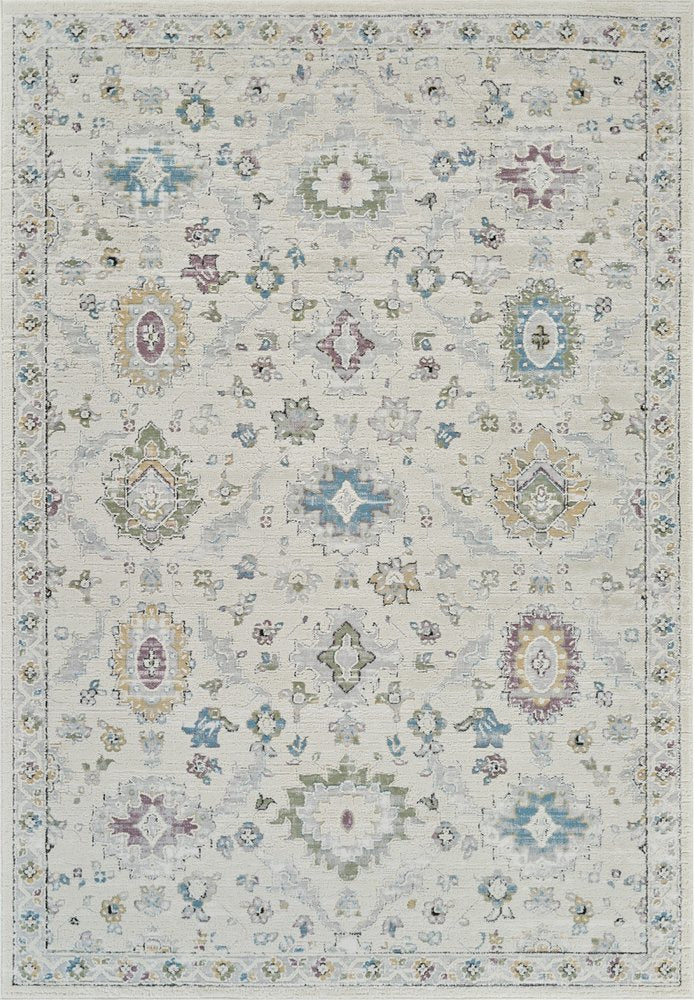 5' X 8' Cream and Beige Abstract Distressed Area Rug