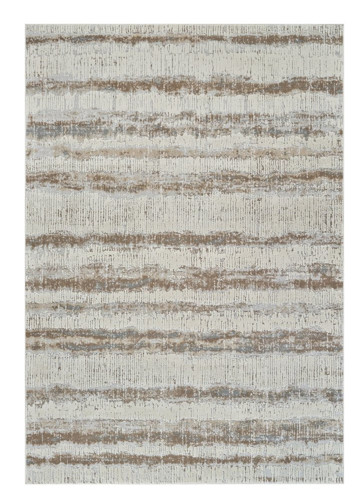 4' X 6' Beige and Brown Abstract Non Skid Area Rug