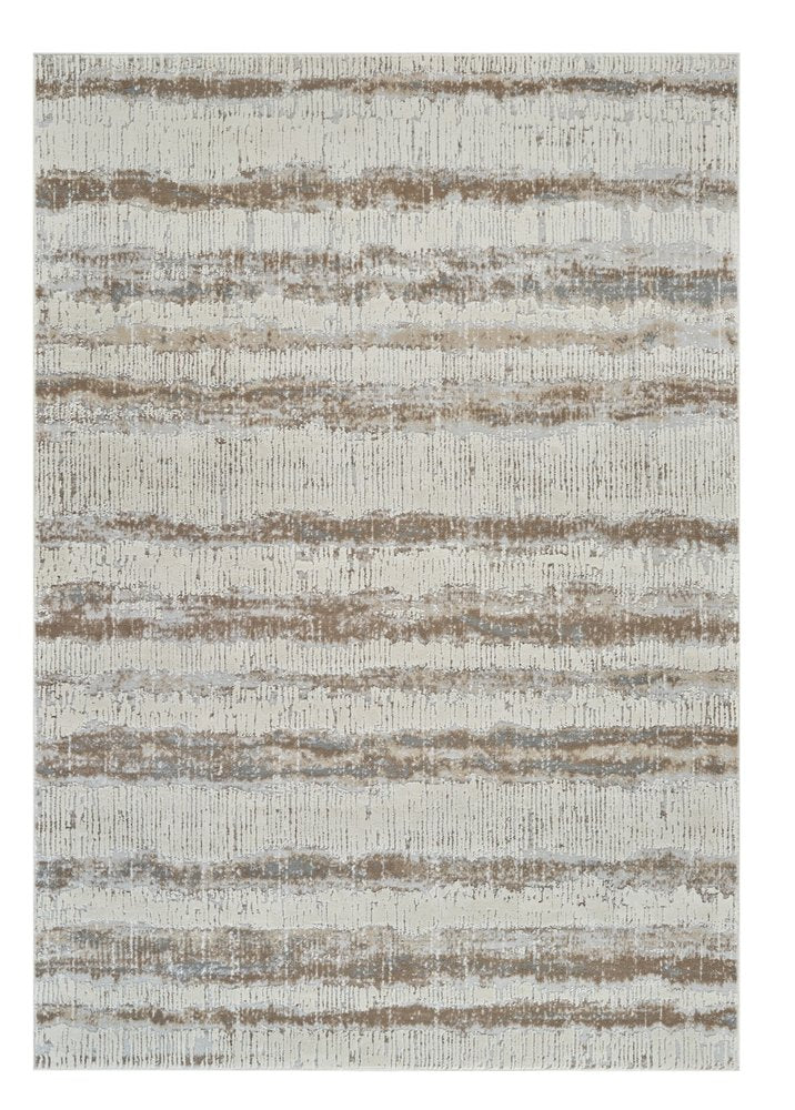 4' X 6' Beige and Brown Abstract Non Skid Area Rug