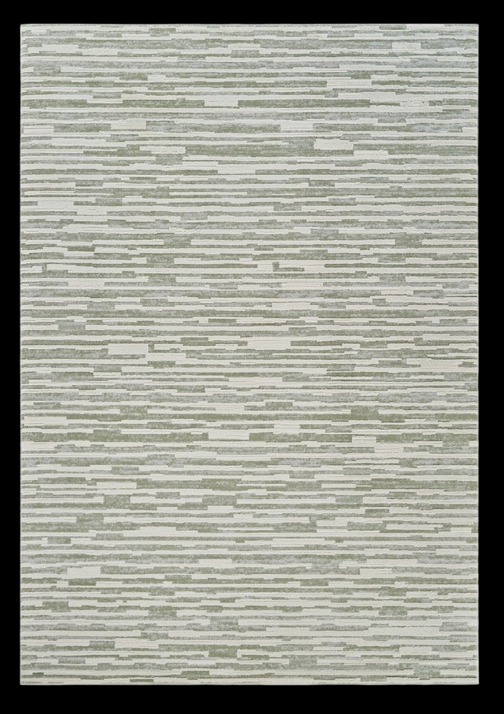 7' X 10' Beige and Green Abstract Distressed Area Rug