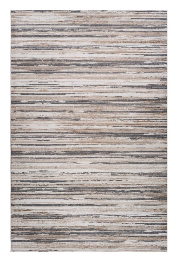 5' X 8' Beige and Gray Abstract Distressed Area Rug
