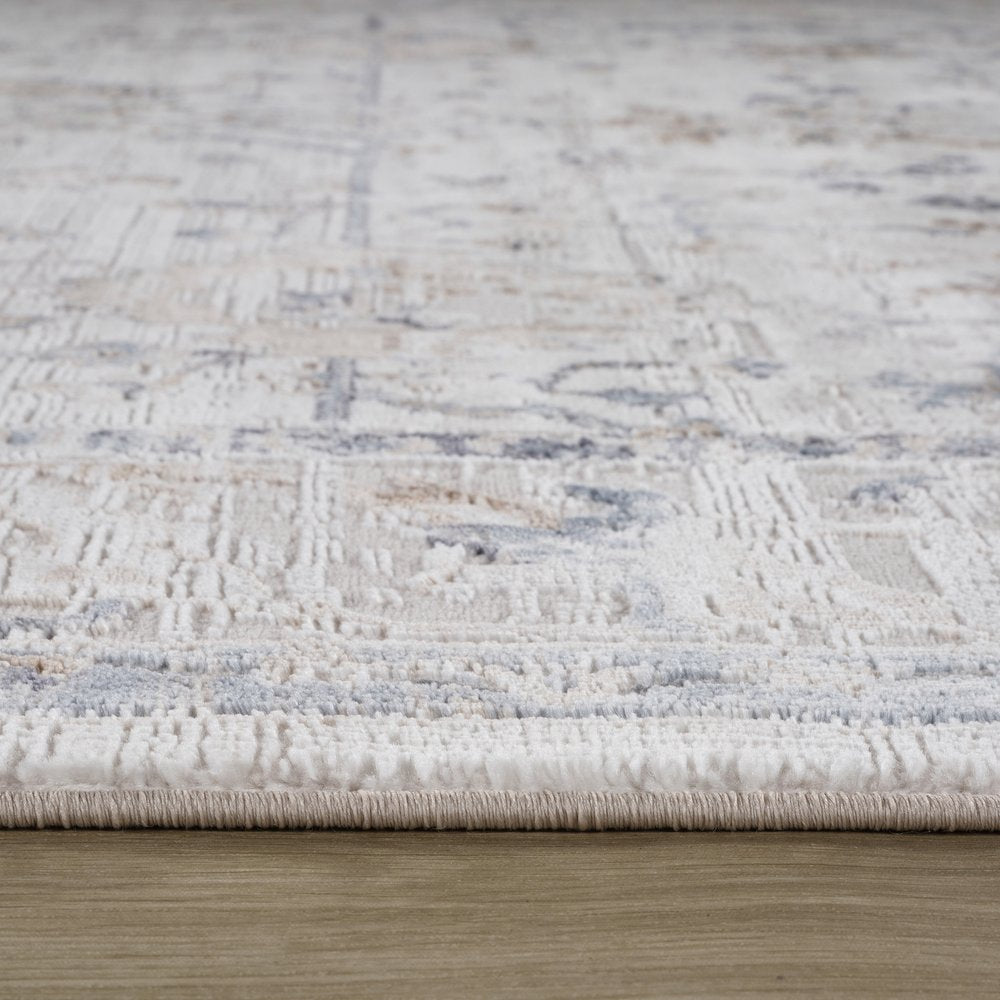 4' X 6' Beige and Ivory Abstract Distressed Area Rug