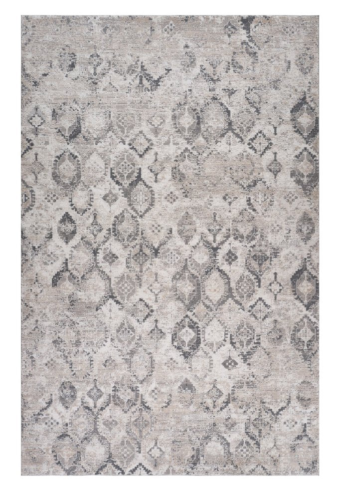 7' X 10' Beige and Gray Abstract Distressed Area Rug