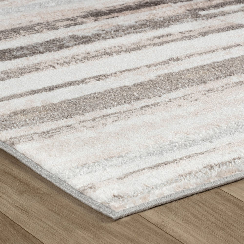 4' X 6' Beige and Brown Abstract Distressed Area Rug