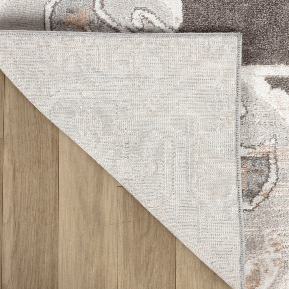 7' X 10' Gray and Brown Southwestern Distressed Area Rug