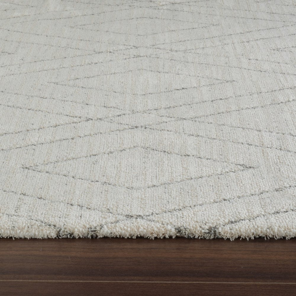 4' X 6' Beige and Gray Abstract Non Skid Area Rug