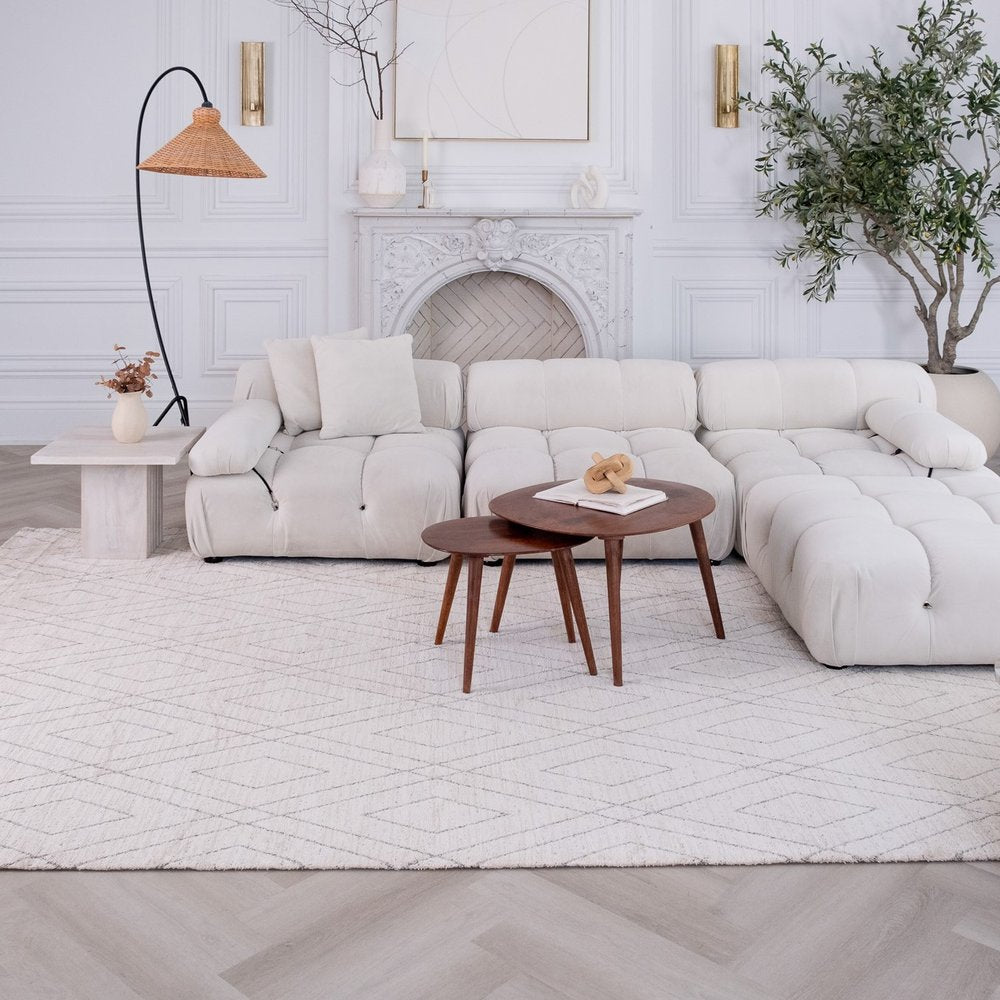 4' X 6' Beige and Gray Abstract Non Skid Area Rug