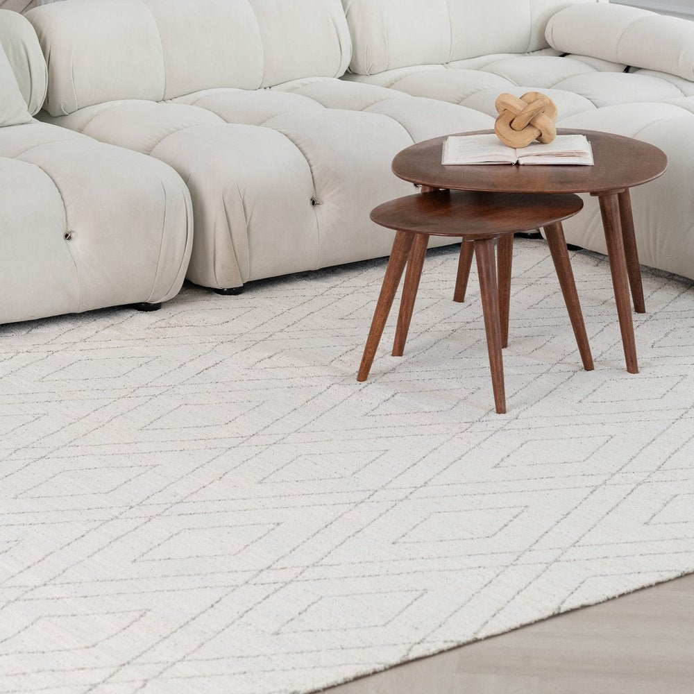 4' X 6' Beige and Gray Abstract Non Skid Area Rug