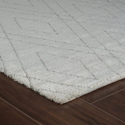 5' X 8' Beige and Gray Abstract Non Skid Area Rug