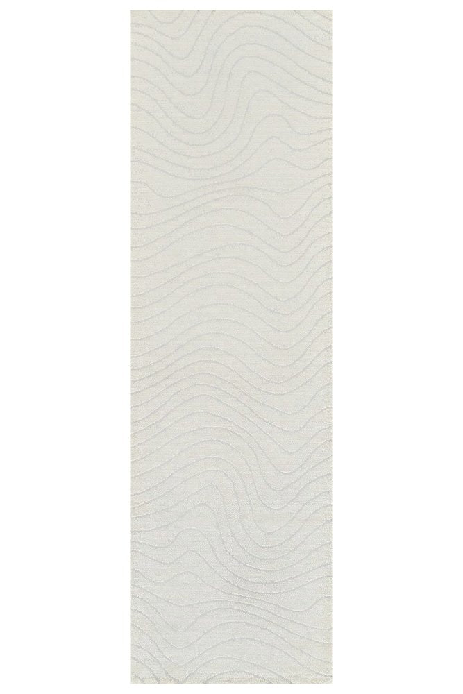 8' Cream and Beige Abstract Non Skid Runner Rug