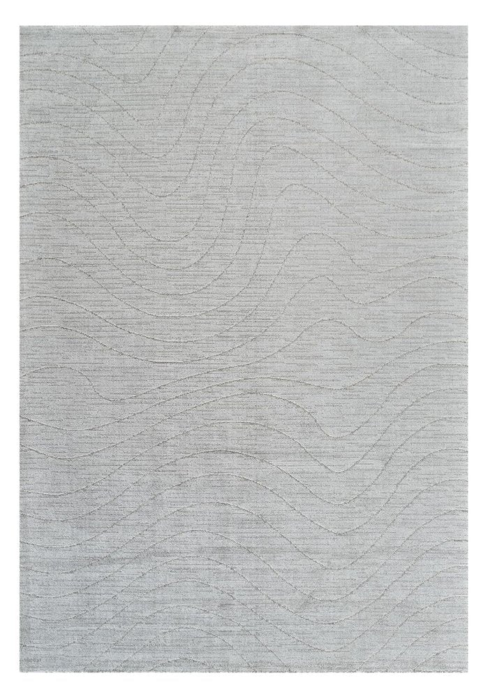 8' Gray Abstract Non Skid Runner Rug