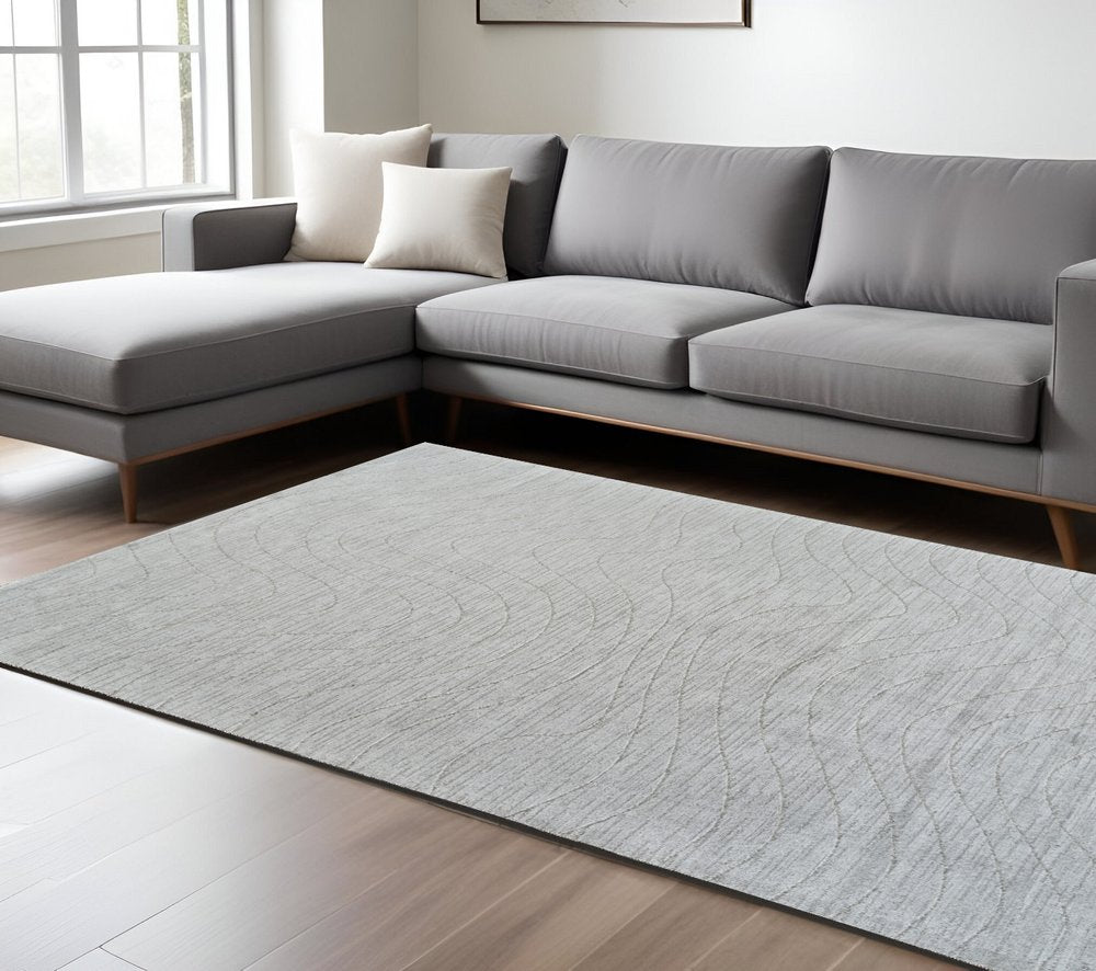 7' X 10' Gray Abstract Non Skid Area Rug