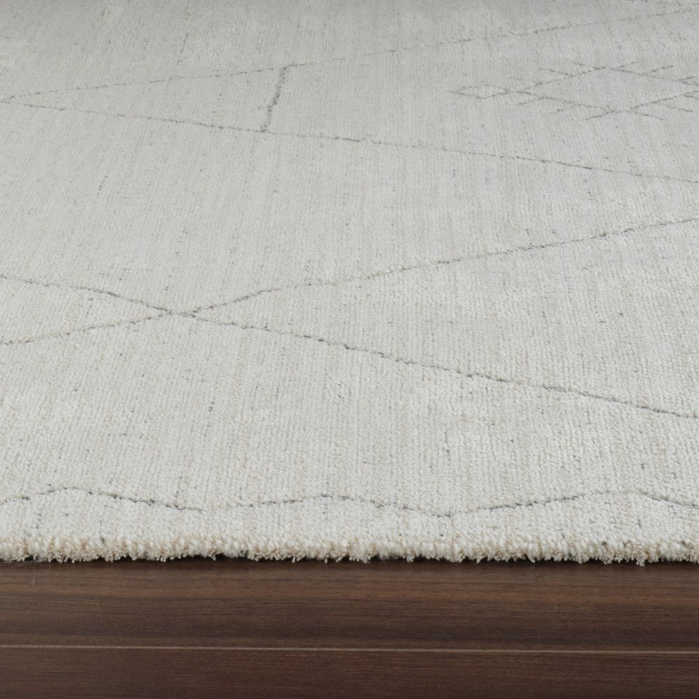 7' X 10' Cream and Beige Abstract Non Skid Area Rug