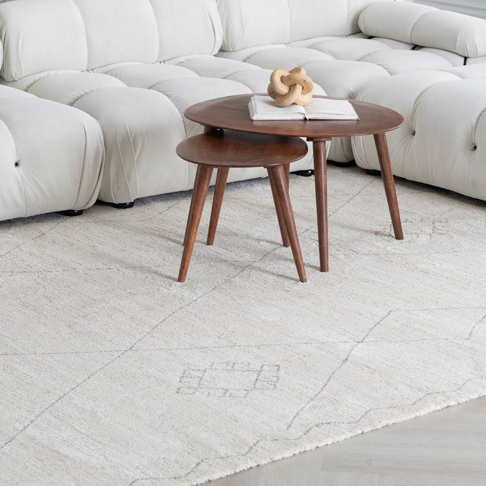 7' X 10' Cream and Beige Abstract Non Skid Area Rug