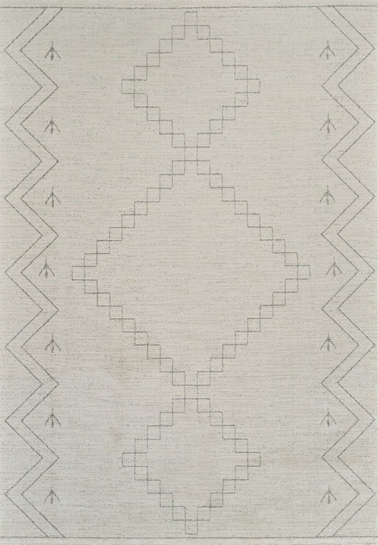 5' X 8' Cream and Beige Abstract Distressed Area Rug