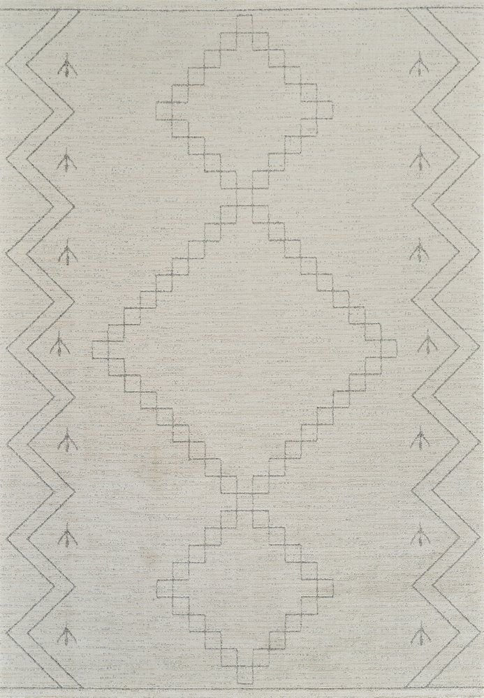 7' X 10' Cream and Beige Abstract Distressed Area Rug