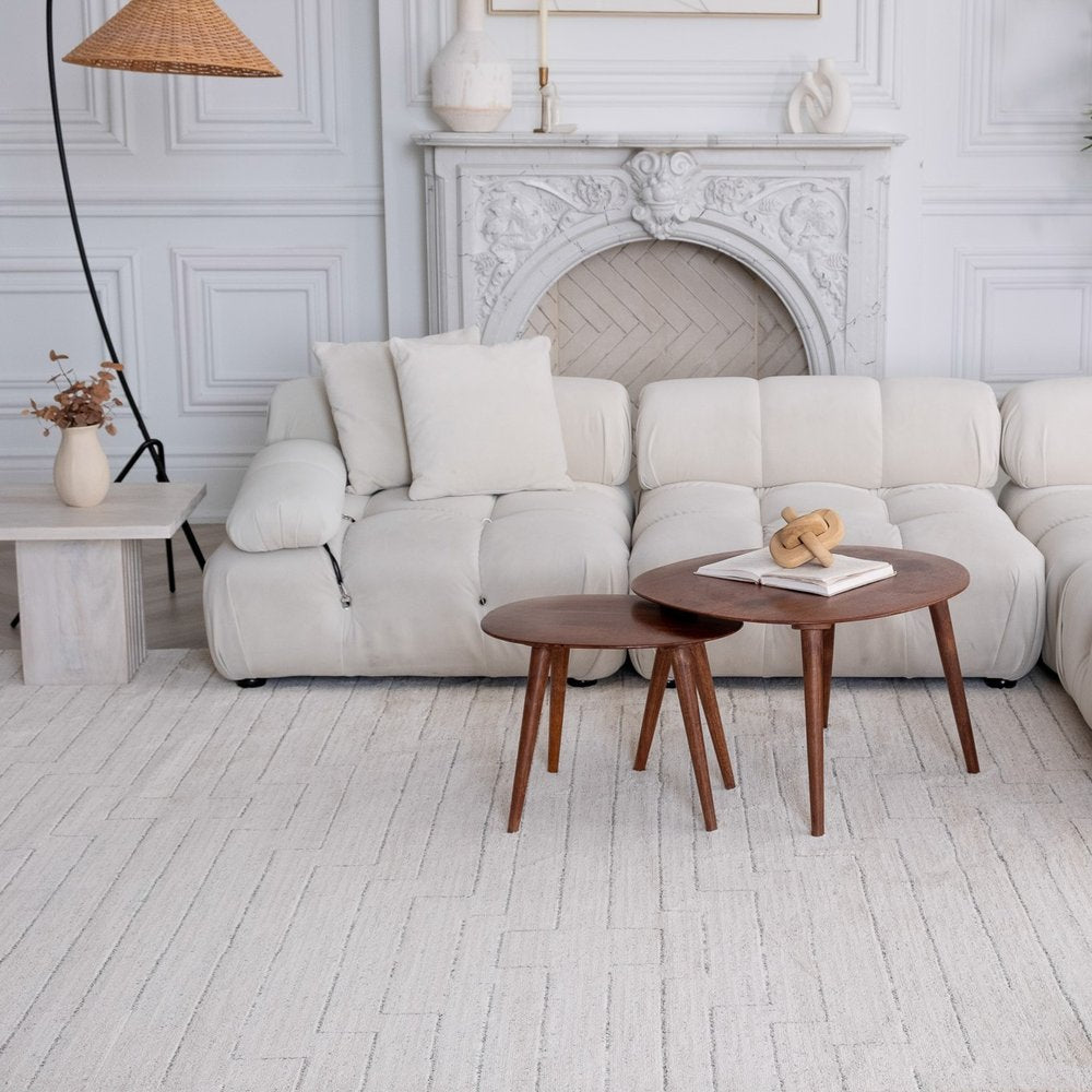 4' X 6' Cream and Beige Abstract Distressed Area Rug