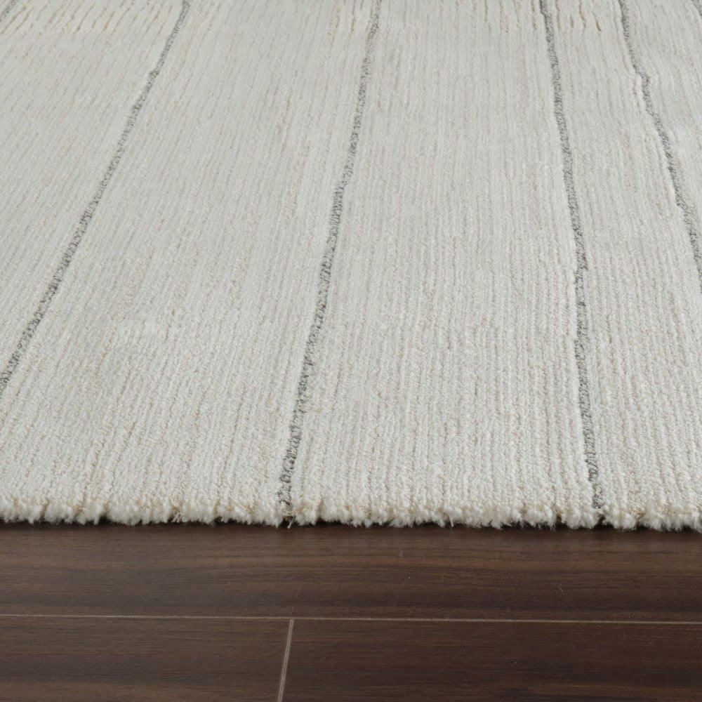 5' X 8' Cream and Beige Abstract Non Skid Area Rug