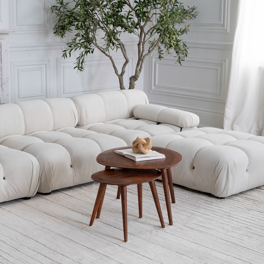 5' X 8' Cream and Beige Abstract Non Skid Area Rug