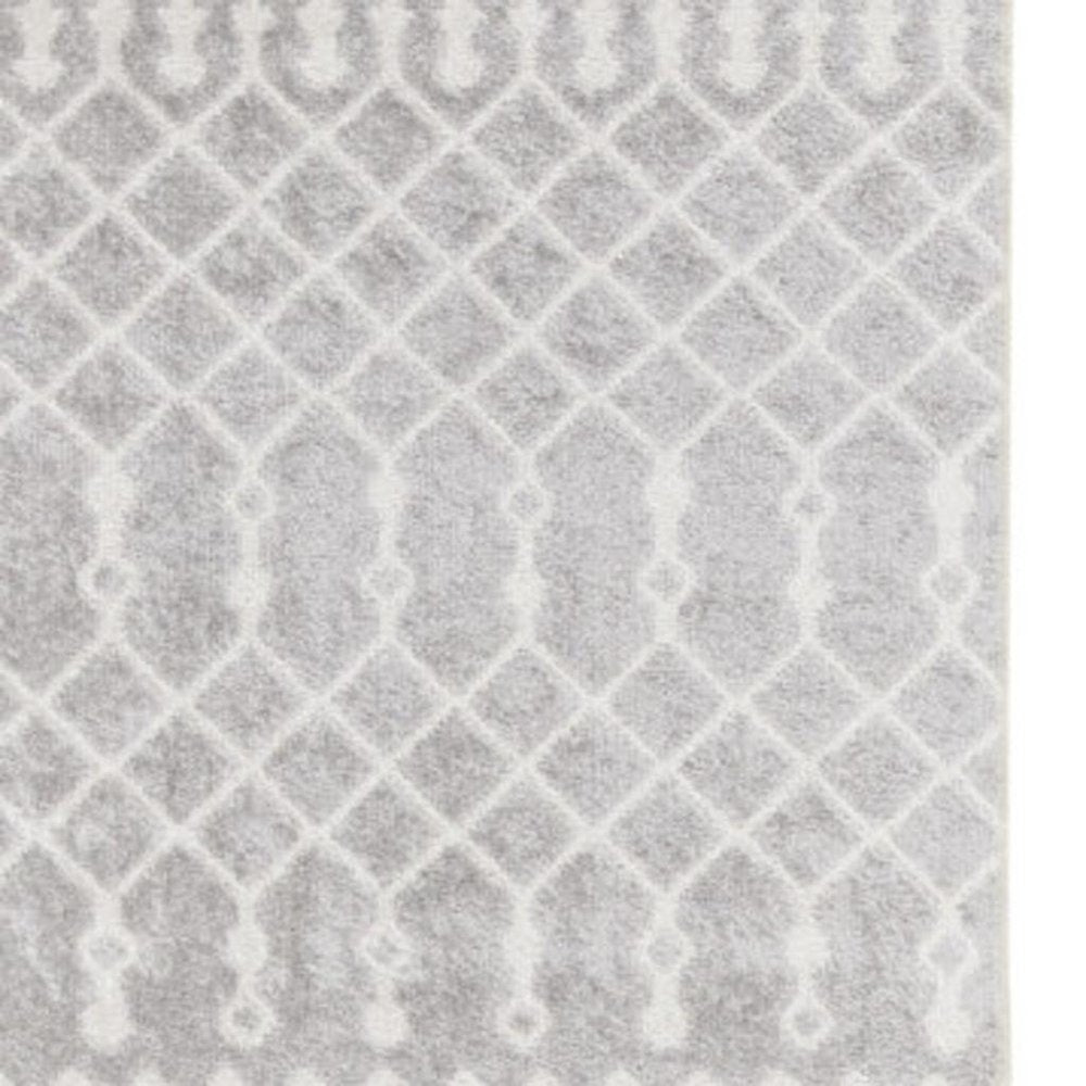 6' Gray Geometric Runner Rug