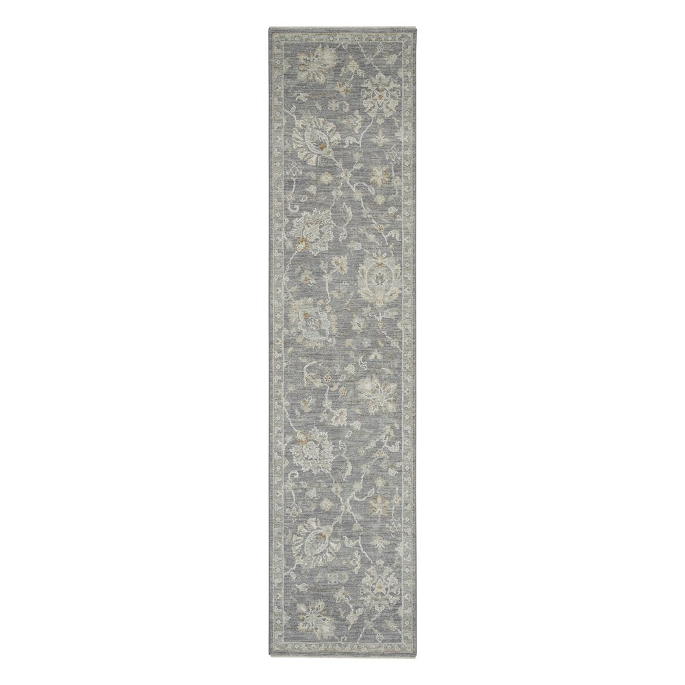 10' Gray Geometric Runner Rug