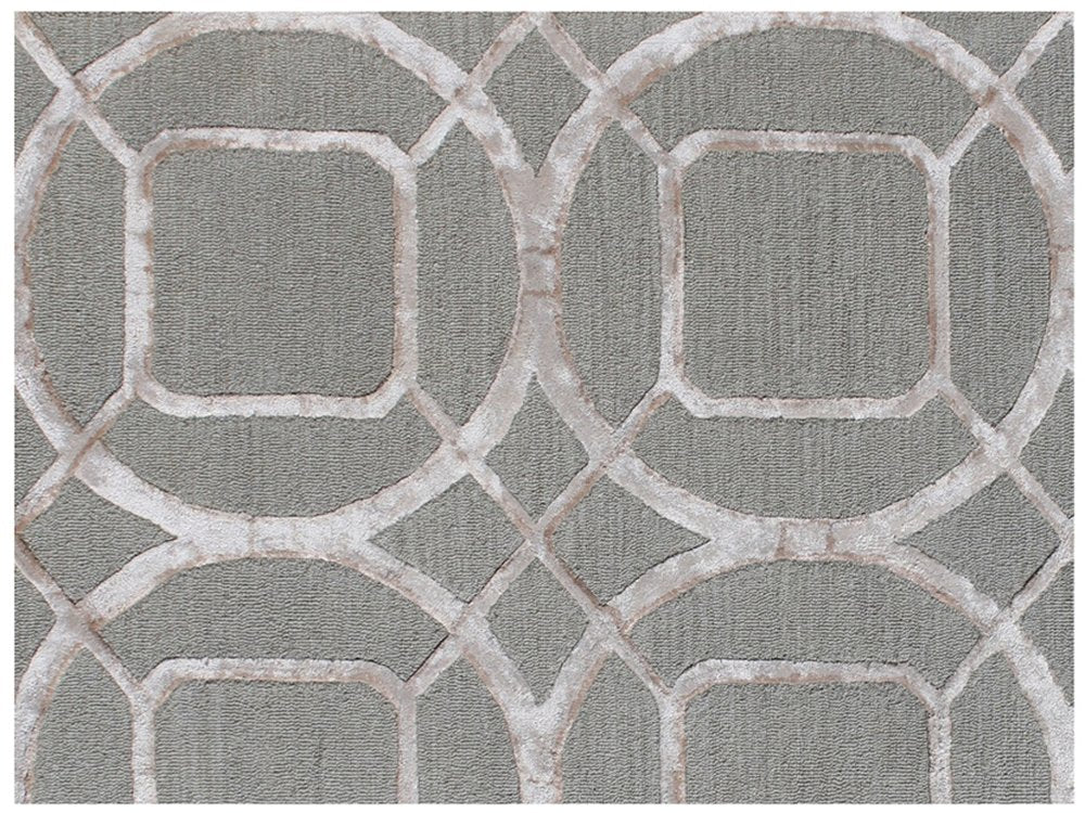 5' X 8' Gray and Light Gray Abstract Geometric Hand Tufted Area Rug