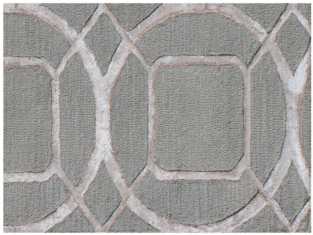 5' X 8' Gray and Light Gray Abstract Geometric Hand Tufted Area Rug