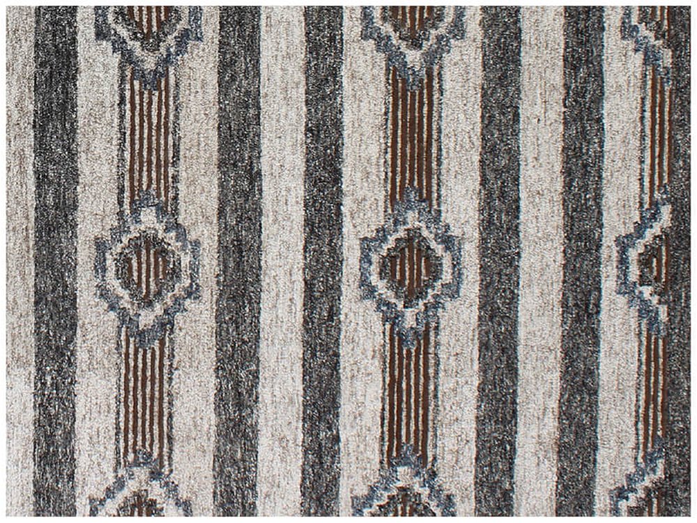 5' X 8' Beige Abstract Geometric Hand Tufted Non Skid Area Rug