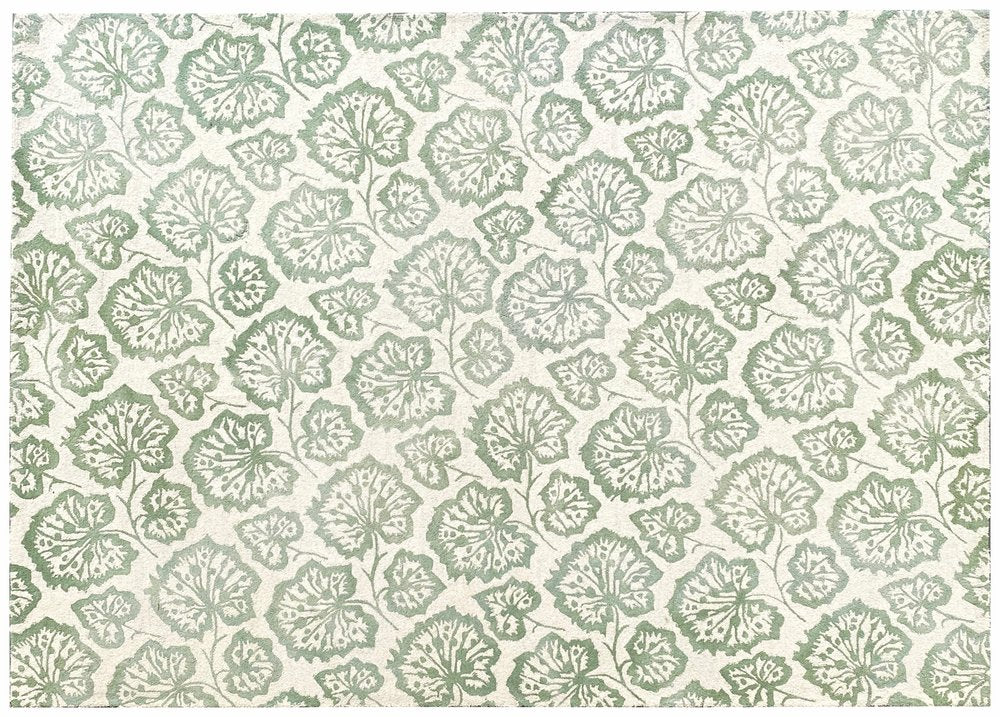 5' X 8' Ivory Wool Floral Hand Tufted Non Skid Area Rug