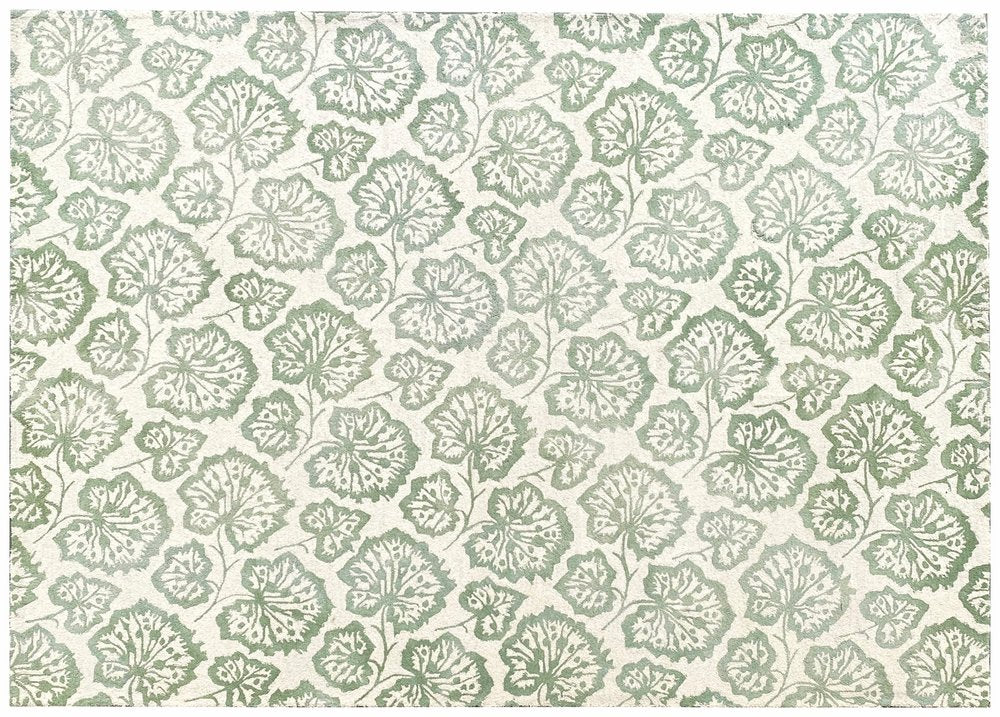 5' X 8' Ivory Wool Floral Hand Tufted Non Skid Area Rug