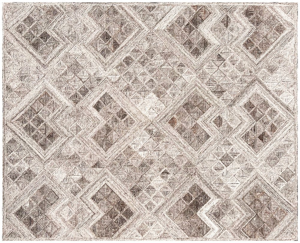 5' X 8' Silver Abstract Geometric Hand Tufted Non Skid Area Rug